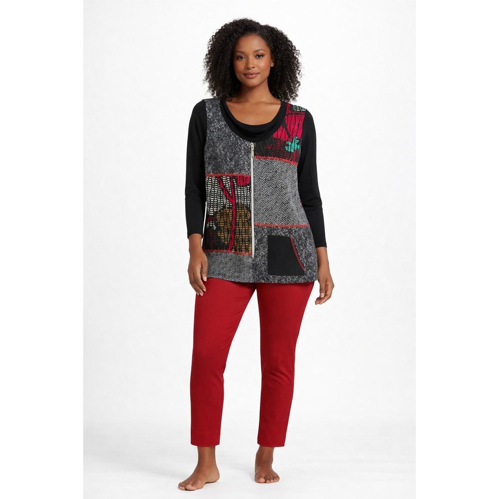 Picadilly Canada Women's Patchwork Long Sleeve Top – Size S – Made in Canada
